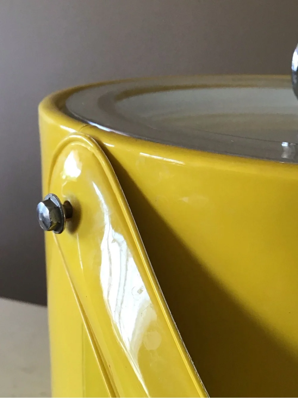Vintage MCM Retro Georges Briard Yellow Vinyl Ice Bucket